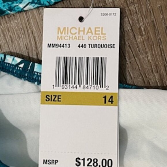 NEW Michael Kors 1 Piece Long Sleeve Zip Front Surf Suit Swimsuit Women’s sz 14 - Picture 7 of 12